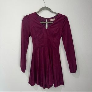 Breezy Wine Colored Suede Alter’d State Romper